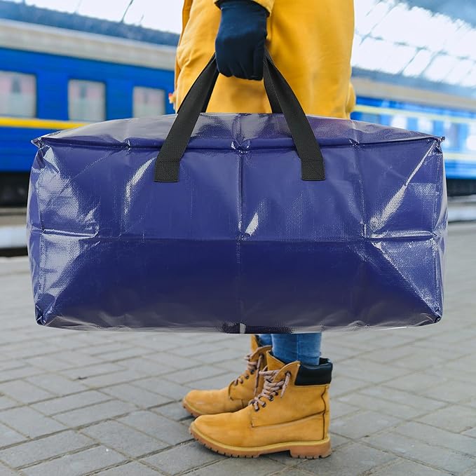 Large Moving Bags with Dual Reinforced Handles 4-Pack Heavy Duty Storage Totes for Trips and Moving 29 * 13 * 14 Inches
