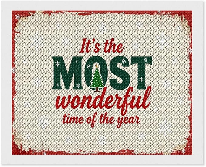 Diamond Painting Kits for Adults - Quote & Christmas Tree Humorous Most Wonderful Time of The Year Painting DIY 5D Full Drill Diamond Dots Paintings with Diamonds Gem Art And Crafts Home Decor 16"x20"