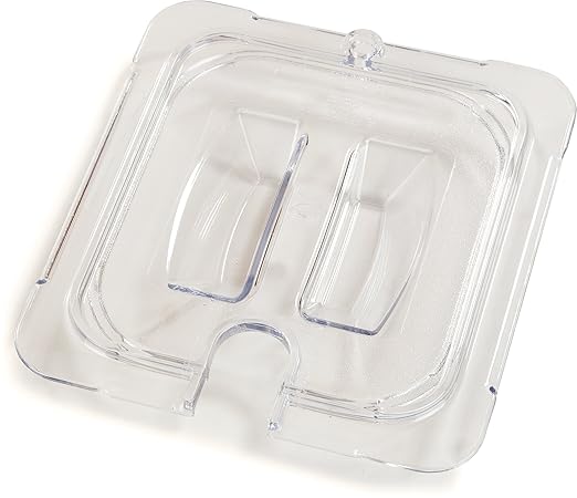 Carlisle FoodService Products Storplus 1/4 Size Notched Universal Food Pan Lid with Molded Handle for Catering, Buffets, and Restaurants, Polycarbonate, Clear, (Pack of 6)