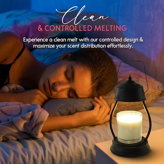 Candle Warmer Lamp Enhances Home Ambiance - Includes 2H/4H/8H Timer And 2 Bulbs - Perfect Lantern for Scented Candles, Wax Melts, Essential Oils - Dimmable Top Down Melter With No Flame, Soot Or Smoke