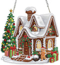 MOGTAA Christmas Diamond Art Hanging Kits for Adults Kids, Christmas House Diamond Art Suncatchers, 5D Special Shape Diamond Painting Window Pendant Kit for Home Garden Wall Decor