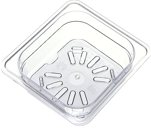 Carlisle FoodService Products Storplus Food Pan Drain Shelf Drain Tray for Kitchens, Restaurants, and Hotels, Polycarbonate, 1/6 Size, Clear