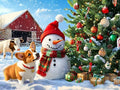 IMLQJES Diamond Painting Kits for Adults - DIY Christmas Diamond Painting - Barn Snowman Dog Gemstone Art Craft Cross Stitch for Beginners - for Wall Decor 16x20 Inch