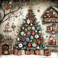 CZYWJMEI Christmas 5D Diamond Painting Kits for Adults Beginners,DIY Christmas Tree Diamond Art Kits,Full Round Drill Diamond Dot Gem Art Kits,Home Wall Decor 13.7x13.7Inch