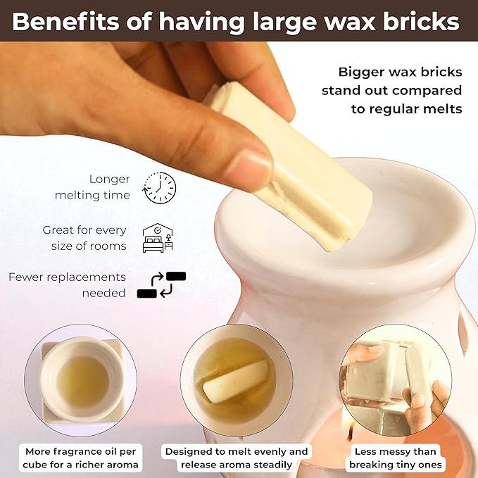 Scented Wax Melts Variety Pack of 4x8ea - Nag Champa|Fresh Rose|French Vanilla|Jasmine - Made with Non Toxic Soy Wax and Essential Oils- Long Lasting Strong Scent Pet Safe Candle Wax Cubes for Warmers