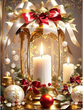 Christmas Stamped Cross Stitch Kits for Adults -Candle Embroidery Kits for Beginners Adults,11 CT Patterns Dimensions Counted Cross Stitch Kits for Adults Arts Craft 12x16 inch