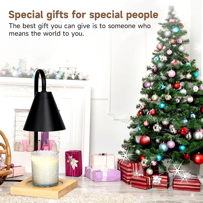 Candle Warmer Lamp, Dimmable Candle Warmer Lamp with Timer for Jar Candles 2H/4H/8H Nightstand Lamp for Bedroom (2 Wax Warmer Bulbs)