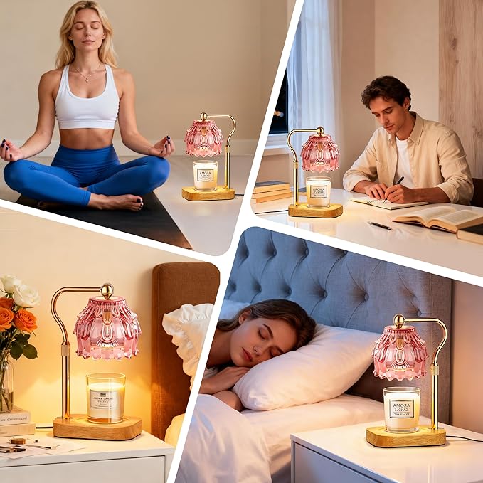 Candle Warmer Lamp with Timer - Flower Design Electric Wax Melting Wax Lamp for Jar Candles, Gift for Women, Mom, Christmas, Birthday,Home Decor