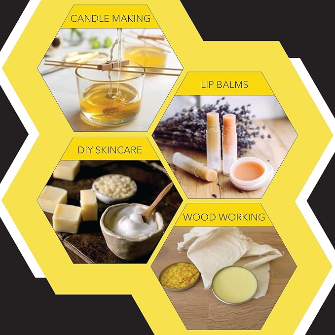 Beesworks Yellow Beeswax Pellets (1 lb) | 100% Pure, Cosmetic Grade, Triple-Filtered Beeswax for DIY Skin Care, Lip Balm, Lotion, and Candle Making