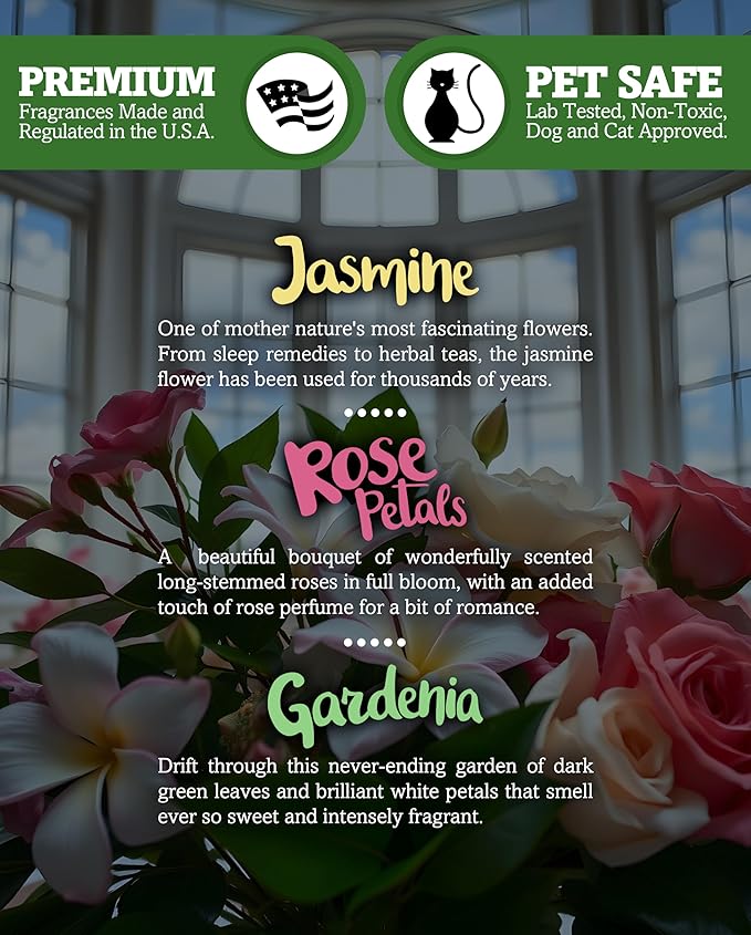 Floral Wax Melts Variety Pack - Rose Petals, Jasmine, Gardenia - Formula 117 - 3 Highly Scented 3 Oz. Bars - Made With Essential & Natural Oils - Flower & Floral Warmer Wax Cubes