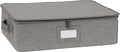 Covermates Keepsakes Zip-Top Storage Box Set, 3 Pack Heavy Duty Polyester Organizer Bins, Stackable Design, ID Window, Reinforced Handles, Closet Home Storage, Grey Heather