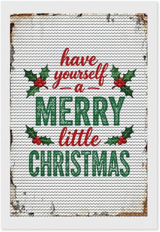 AIVKIEJK Diamond Painting Kits for Adults - Merry Christmas Santa Painting DIY 5D Full Drill Diamond Dots Paintings with Diamonds Gem Art and Crafts Home Decor 8"x12"