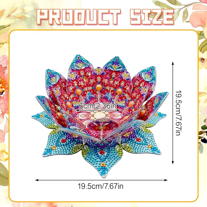 5D DIY Diamond Art Painting PVC Flower Candle Holders Tealight/Tea Light/Votive Candle Holder, for Table Centerpiece Home Décor Party Wedding Dinning-Flower01