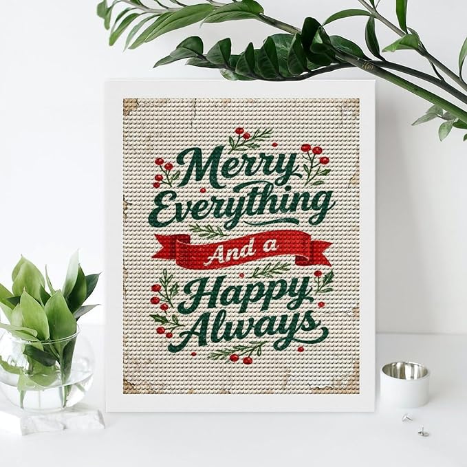 AIVKIEJK Diamond Painting Kits for Adults - Merry Christmas Painting DIY 5D Full Drill Diamond Dots Paintings with Diamonds Gem Art and Crafts Home Decor 16"x20"