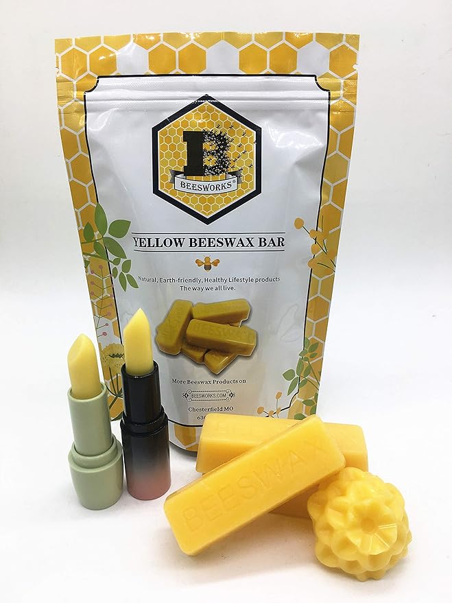 Beesworks Yellow Beeswax Bars (6 oz) | 100% Pure, Cosmetic Grade, Triple-Filtered Beeswax for DIY Skin Care, Lip Balm, Lotion and Candle Making (1 oz Bars - Pack of 6)