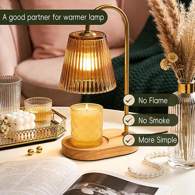Sandalwood Fig Amber Scented Candles for Mother's Day, Natural Soy Wax Jar Candle in Glass 45 Hours Clean Burn, Gift-Ready for Hosts & Gatherings Elegant Home Décor