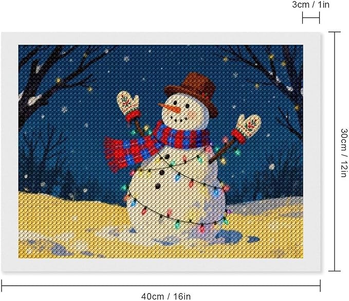 AIVKIEJK Diamond Painting Kits for Adults - Christmas Winter Snowman & Twinkling Painting DIY 5D Full Drill Diamond Dots Paintings with Diamonds Gem Art and Crafts Home Decor 12"x16"
