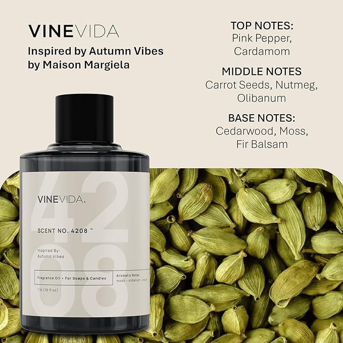 VINEVIDA [16 Oz] Scent NO. 4208 Inspired by Autumn Vibes | Premium Fragrance Oil for Candle Making & Soap Making | Candle Scents for Soy Wax | Scented Oils for Car Freshies & Bath Products