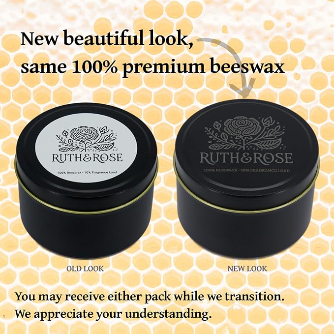 RUTH & ROSE | Coffee Shop | 100% Beeswax Scented Candles for Home, 8oz, +65 Hours Burn Time, Aromatherapy Non Toxic Candles, Gift for Women & Men, Made in USA, Perfect for Travel or Gifting