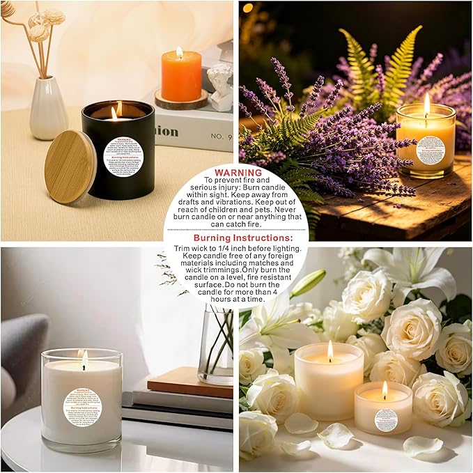 Candle Warning Labels: 2000PCS Candle Wick Stickers 1 Inch Small Candles Jars Safety Stickers Warning Labels for Candles Making Supplies