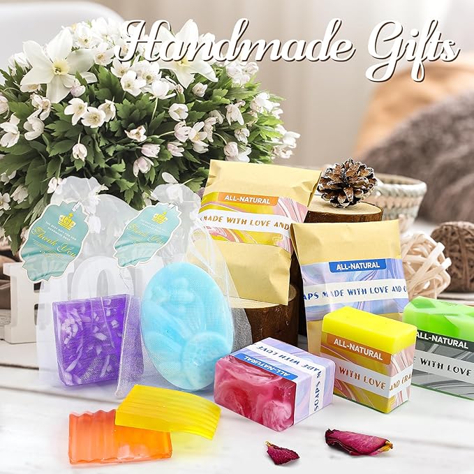 WhizToys Soap Making Kit for Adults, DIY Craft Gift Set with Silicone Molds, Dried Flowers, Melt & Pour Soap Base - Beginner Friendly DIY Kit for Women, Men, Creative Homemade Project