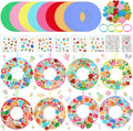 Hollowfly 48 Sets Spring Wreath Craft Kits DIY Wreath Hanging Ornaments Make Your Own Paper Craft with Stickers for Home Party Favors Activities