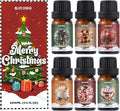 Christmas Essential Oils Gift Set, AVEOIRA Winter Fragrance Oil for Diffuser, Candle, Soap Making, Christmas Tree, Apple Cinnamon, Candy Cane, Gingerbread, Cranberry, Eggnog, Scented Oils, 6x10ml