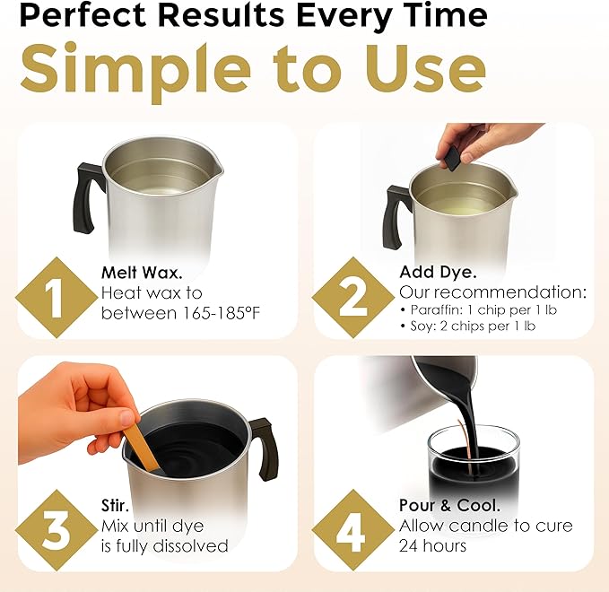 Butterscotch Candle Dye - Made in The USA - Premium Colorants - Highly Concentrated - Popular Colors for Paraffin or Soy Wax - Great for Professionals or Hobbyist - 25 Dye Chips