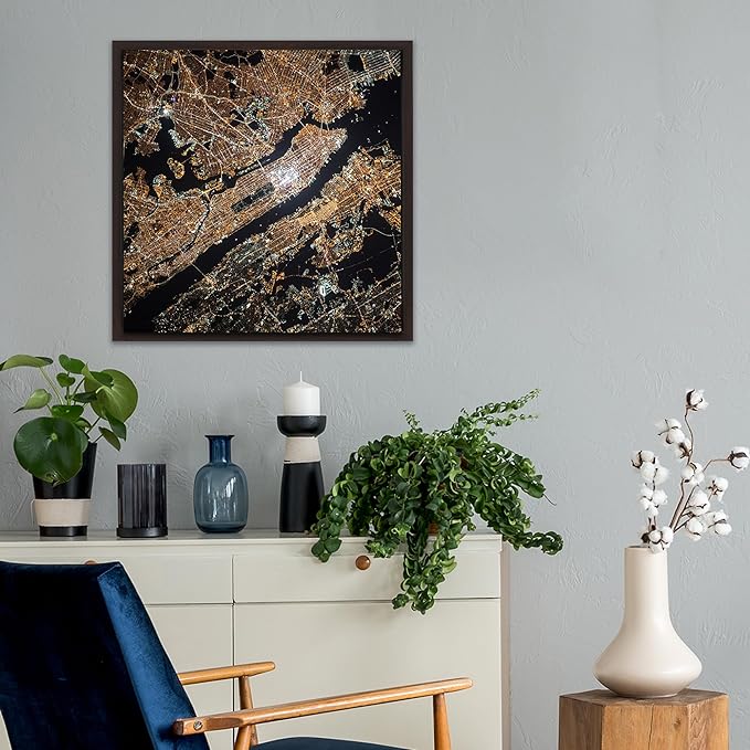 Pixy Canvas Floater Frame 9x9 for 1-1/2 (1.5) inch Deep Canvas Paintings/Canvas Prints/Wood Canvas Panels/Wall Art/Wall Decor/Home Decor/Artwork (Dark Walnut, 9 x 9 inch, Square)