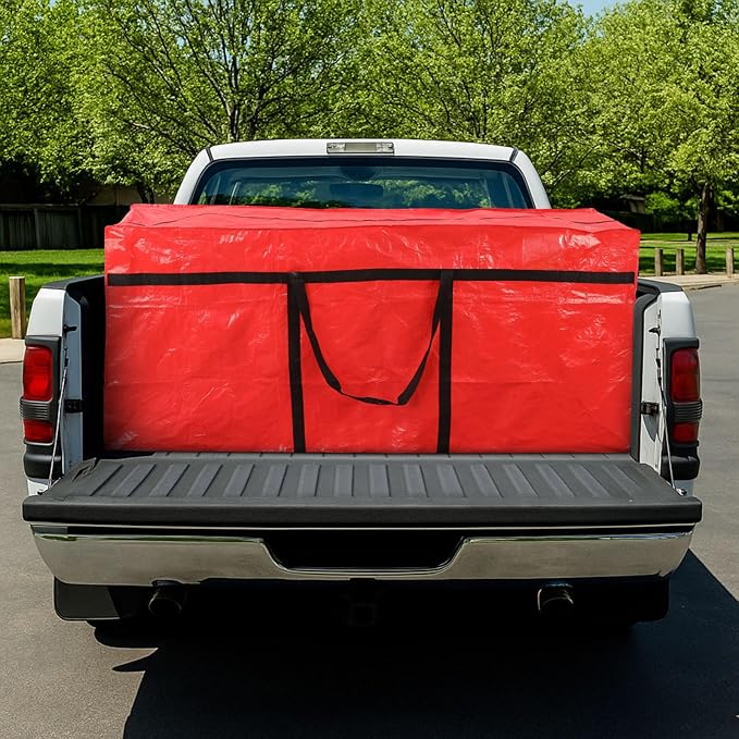 Windyun 4 Pack 155 Gallon Extra Large Moving Bags XXL Heavy Duty Storage Bag with Strong Zipper Handle Jumbo Big Tote Box Foldable for College Dorm Travel Clothes Duffle Blanket Pillow(Red)