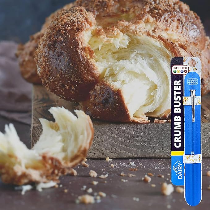 Dairy Blue Crumb Buster – Quick and Efficient Metal Crumb Remover – Dust of Tables and Countertops for Quick Cleaning - Color Coded Kitchen Tools by The Kosher Cook
