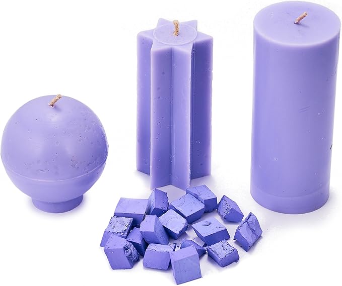 Pastel Purple Candle Dye 2oz for Soy Candle Making – Candle Shop Premium Color Dye Blocks for Soy Wax, Beeswax, Paraffin - Candle Wax Dyes