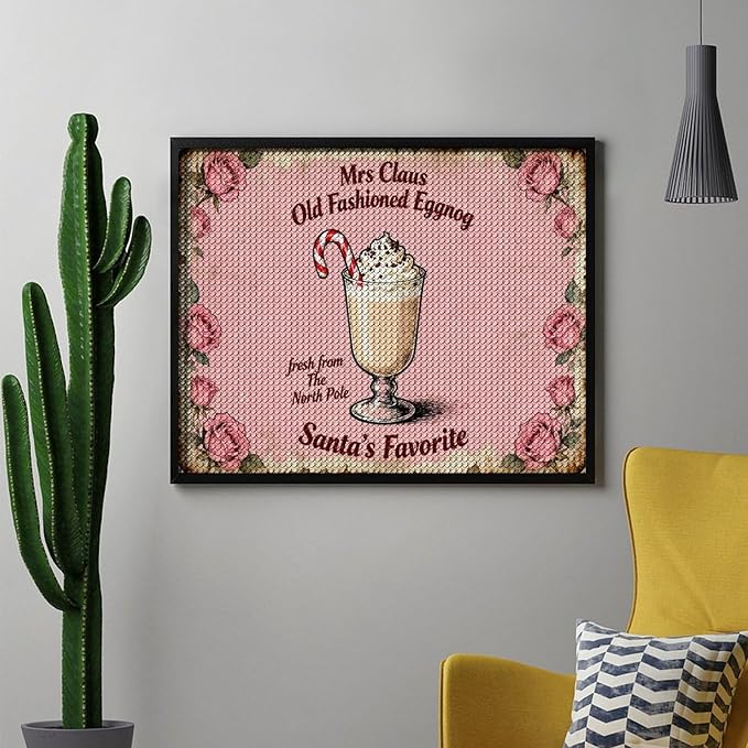 AIVKIEJK Diamond Painting Kits for Adults - Pink Christmas My Old Fashioned Eggg Painting DIY 5D Full Drill Diamond Dots Paintings with Diamonds Gem Art and Crafts Home Decor 16"x20"