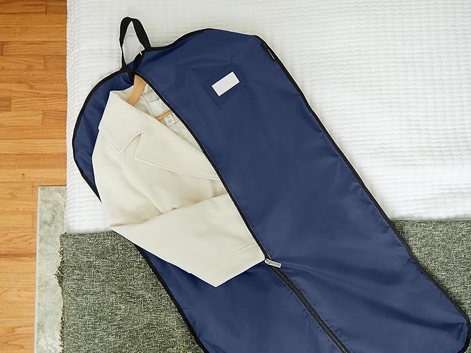 Covermates Keepsakes Garment Bag Set for Closet Storage and Travel – Breathable Suit and Dress Bags with ID Window and Carrying Handles – Heavy-Duty Hanging Wardrobe Protection Set, Blue
