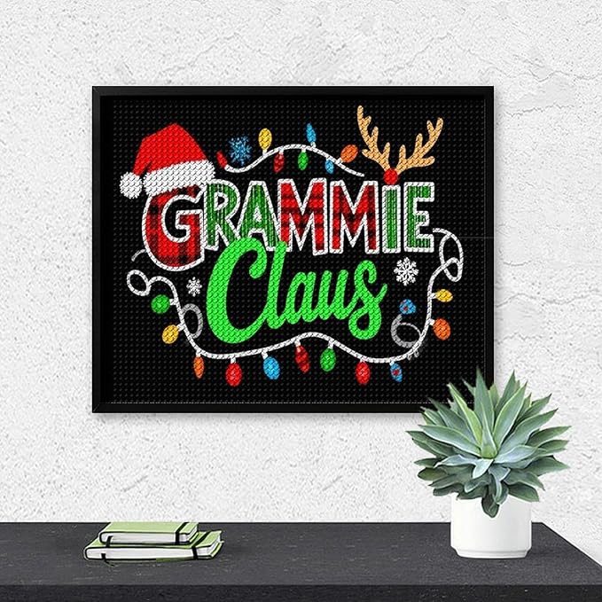 AIVKIEJK Diamond Painting Kits for Adults - Grammie Claus Grandma Christmas Xmas Painting DIY 5D Full Drill Diamond Dots Paintings with Diamonds Gem Art and Crafts Home Decor 16"x20"