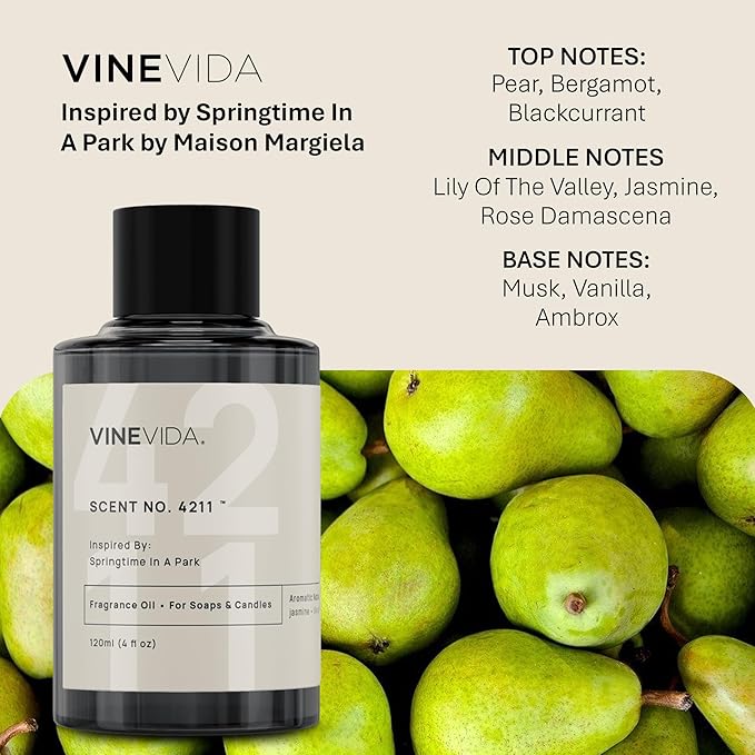 VINEVIDA [120 Ml] Scent NO. 4211 Inspired by Springtime in A Park | Premium Fragrance Oil for Candle Making & Soap Making | Candle Scents for Soy Wax | Scented Oils for Car Freshies & Bath Products
