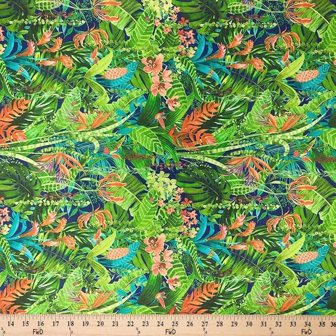 Printed Canvas Fabric Waterproof Outdoor 60" Wide 600 Denier Sold by The Yard (Jungle)