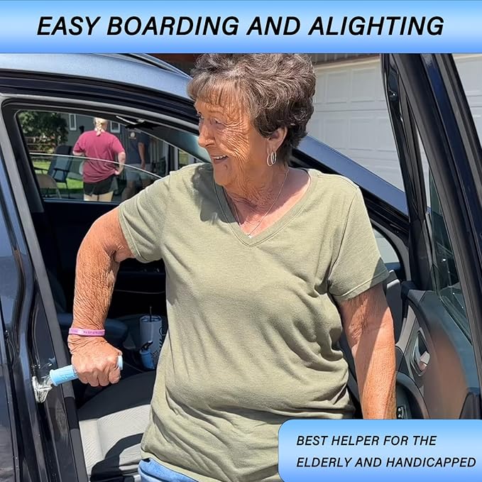 2 Pack Car Door Handle for Elderly Car Handle Assist Portable Vehicle Support Handle for Easy Sit to Stand Assistance Auto Cane for Seniors and Handicapped Supports Up to 450 Pounds
