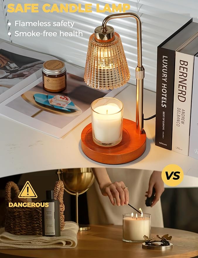 GODONLIF Candle Warmer Lamp with Timer Dimmable, Birthday Gifts for Women Mom, House Warming Gifts New Home Decor, Wax Melt Warmer for Jar Candles with 2 Bulbs