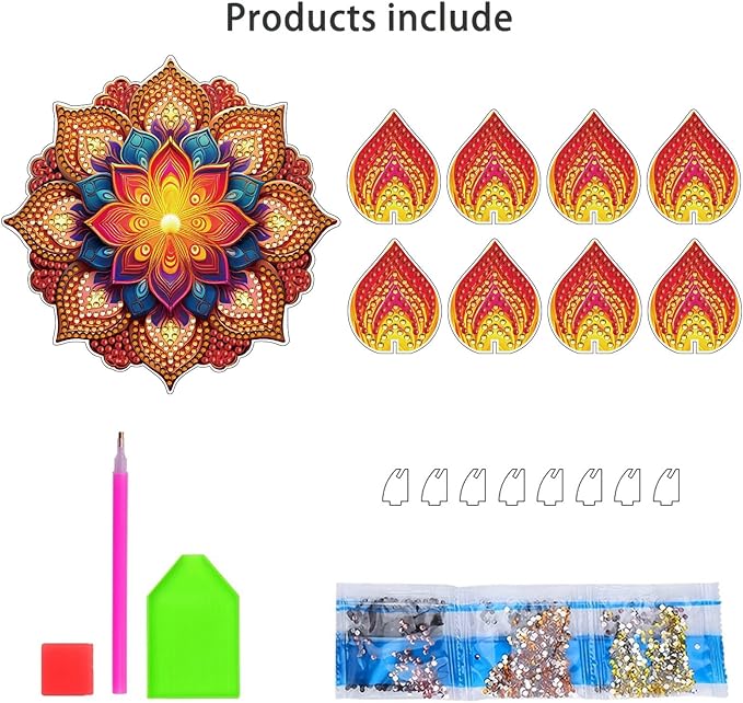 5D DIY Diamond Art Painting PVC Flower Candle Holders Tealight/Tea Light/Votive Candle Holder, for Table Centerpiece Home Décor Party Wedding Dinning-Flower-12