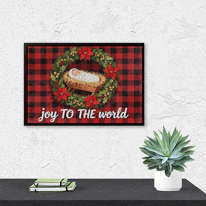 AIVKIEJK Diamond Painting Kits for Adults - Faith Christmas World Joy Painting DIY 5D Full Drill Diamond Dots Paintings with Diamonds Gem Art and Crafts Home Decor 8"x12"