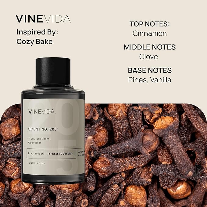 VINEVIDA [4 oz] Scent Cozy Bake; Fragrance Oil for Candle Making and Soap Making - Winter & Holiday Oils