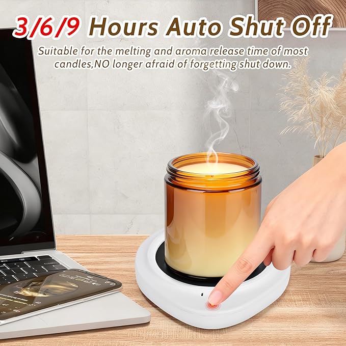 Candle Warmer with Timer, Coffee Mug Warmers for Large Jar,Safely Releases Scents Without a Flame, Melt The Candle Quickly, Enjoy Your Warm Coffee Tea. Gifts for Festival Birthday Women Men Mom Dad