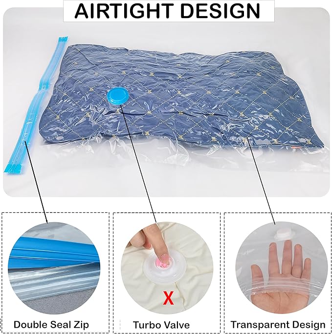 Reusable Vacuum Storage Bags with Electric Pump, Space Saver Bags for Travel Luggage, Clothing, Blankets, Bedding, Moving & Home Organization, 12 Combo