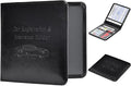 HerriaT Car Registration and Insurance Card Holder - Leather Vehicle Glove Box Automobile Documents Paperwork Wallet Case Organizer for ID, Driver's License, Key Contact Information Cards - Men&Women