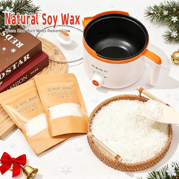 WcoDusak Candle Making Kit for Adults & Beginners, All-in-One DIY Soy Candle Making Kit with Electric Wax Melter, Create Cozy, Handmade Candles for Home Decor & Thoughtful Gifts