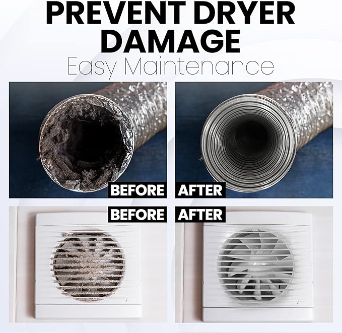 Dryer Vent Cleaner Lint Brush, Long Flexible Refrigerator Coil Cleaning Brush, 26 Inch,Black,Large (Pack of 1),1295