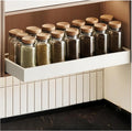Pull out Cabinet Organizer,Width (18"-25") and Depth (10"-13") Expandable,No Drill Adjustable Slide out Drawers for Pantry,Adhesive Roll out Shelves Short,for upper cabinet,White