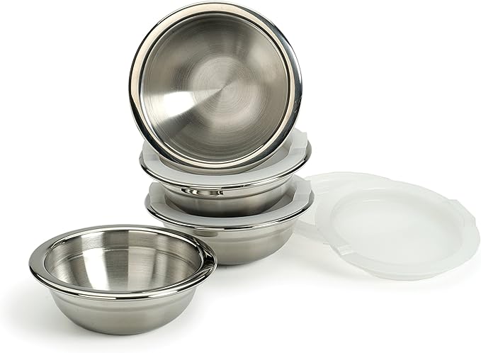 8 Piece Stainless Steel Prep Bowls Set with Lids, Model Number: (PREP-8)