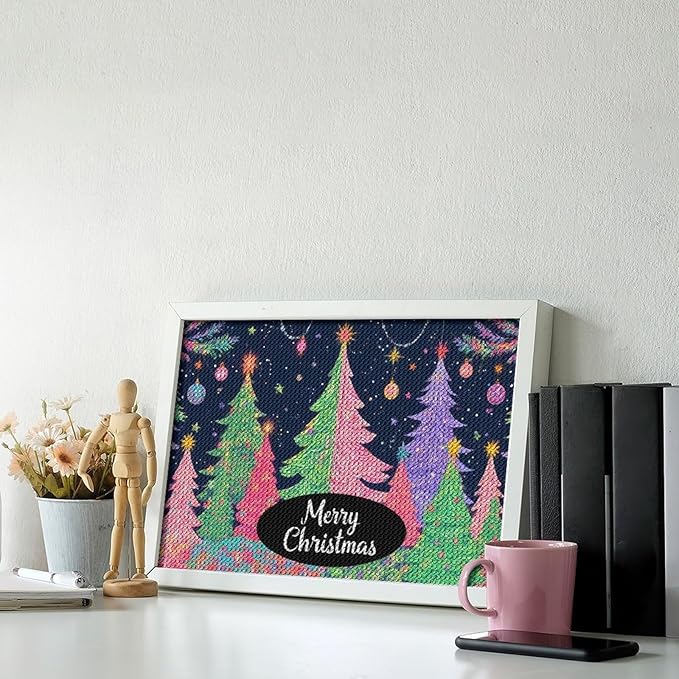 AIVKIEJK Diamond Painting Kits for Adults - Colorful Christmas Tree Painting DIY 5D Full Drill Diamond Dots Paintings with Diamonds Gem Art and Crafts Home Decor 8"x12"